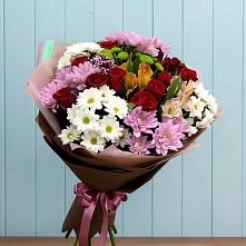 Букет цветов из:  Розы, Хризантемы и Альстромерии в Орешки