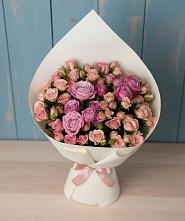 Букет Нежная розовость в Орешки Букет цветов из:  Розы в Орешки
